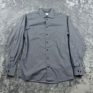 Eton Dress Shirt Mens Size 15.5 39 Contemporary Blue Check Gingham Button Up
